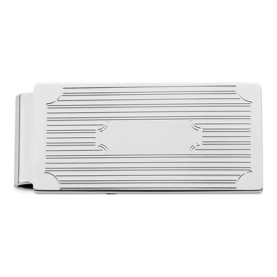 Rhodium-Plated Hinged Money Clip
