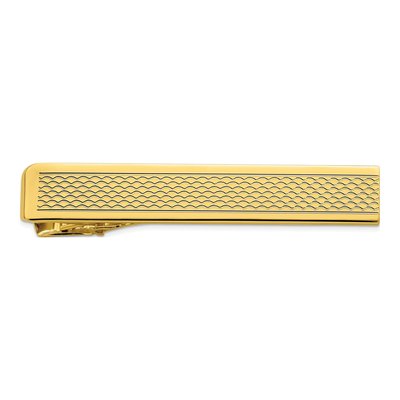 Men's Gold-Plated Patterned Tie Bar