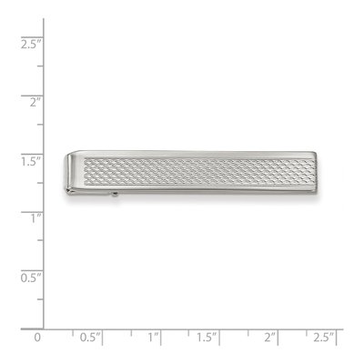 Rhodium-Plated Patterned Tie Bar for Men – view 3