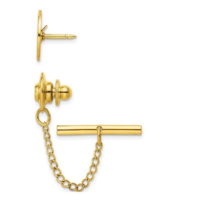Gold-Plated Crosshatch Tie Tac – view 2