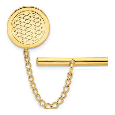 Gold-Plated Crosshatch Tie Tac