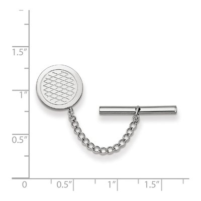 Rhodium-Plated Crosshatch Tie Tac – view 3
