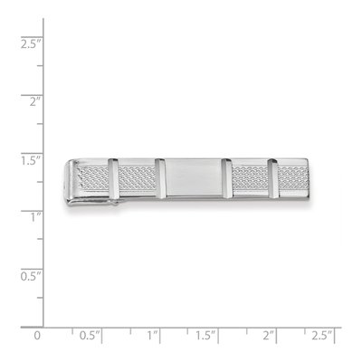 Rhodium-Plated Patterned Tie Bar – view 3