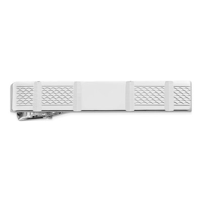 Rhodium-Plated Patterned Tie Bar
