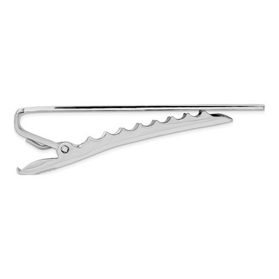 Rhodium-Plated Engravable Tie Bar – view 2