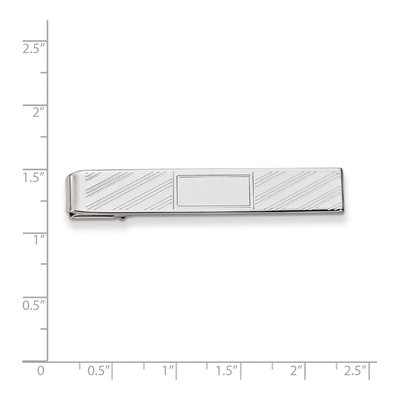 Rhodium-Plated Engravable Tie Bar – view 3