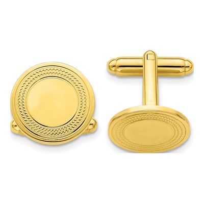 Men's Gold-Plated Round Cuff Links