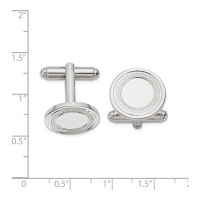 Rhodium-Plated Round Cuff Links – view 2