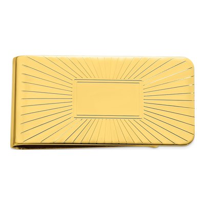 Engravable Gold-Plated Starburst Money Clip