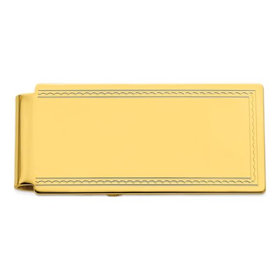 Engravable Gold-Plated Hinged Money Clip