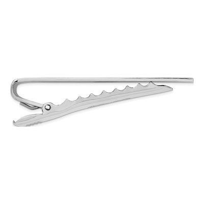 Men's Rhodium-Plated Engravable Tie Bar – view 2