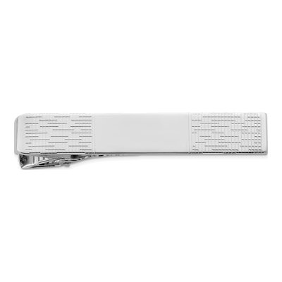 Men's Rhodium-Plated Engravable Tie Bar