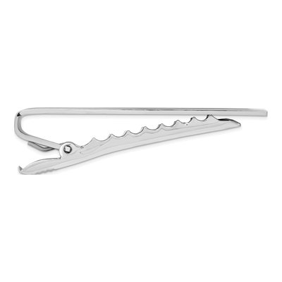 Men's Rhodium-Plated Engravable Tie Bar – view 2