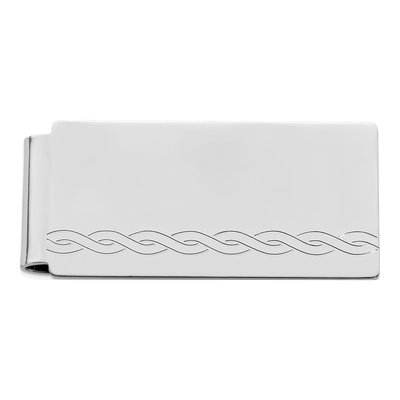 Rhodium-Plated Hinged Money Clip