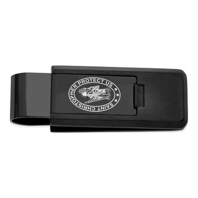 Black IP St. Christopher Money Clip