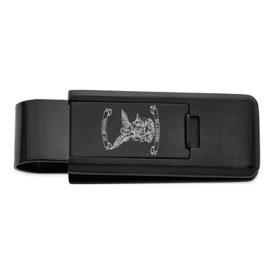 Black IP Steel St. Michael Money Clip