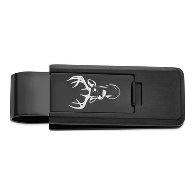 Black IP Steel Buck Head Money Clip