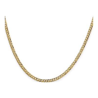 14K Yellow Gold 3.1mm Flat Cuban Chain – view 2