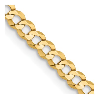 14K Yellow Gold 3.1mm Flat Cuban Chain