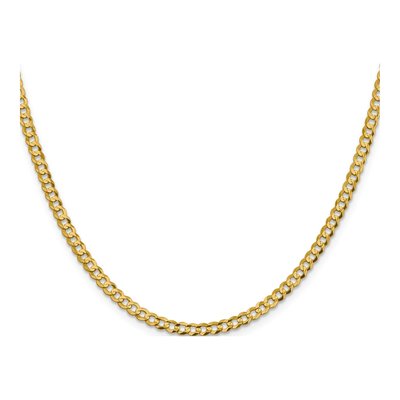 14K Yellow Gold 3.7mm Flat Cuban Chain – view 2