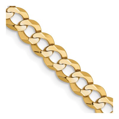 14K Yellow Gold 4.7mm Flat Cuban Chain