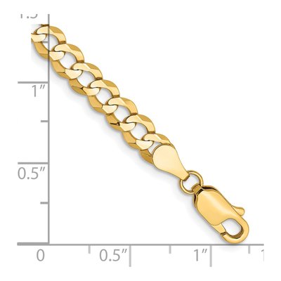 14K Yellow Gold 4.7mm Flat Cuban Chain Bracelet – view 2