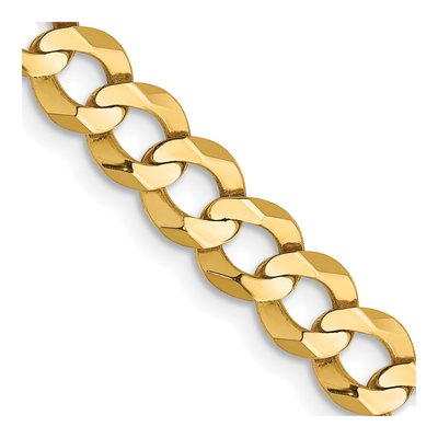 14K Yellow Gold 5.9mm Flat Cuban Chain