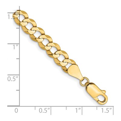 14K Yellow Gold 5.9mm Flat Cuban Chain Bracelet – view 2