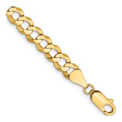 14K Yellow Gold 5.9mm Flat Cuban Chain Anklet