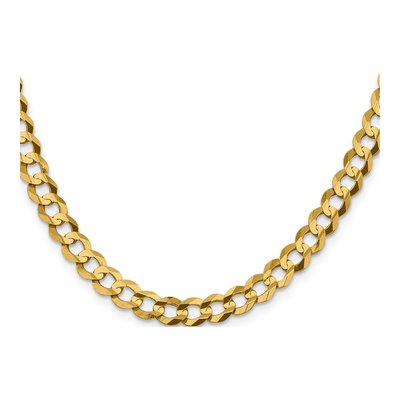 14K Yellow Gold 7.2mm Flat Cuban Chain – view 2