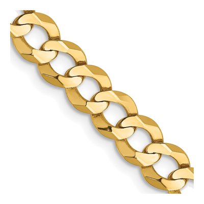 14K Yellow Gold 7.2mm Flat Cuban Chain