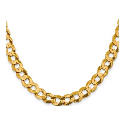 14K Yellow Gold 9.4mm Flat Cuban Chain – view 2