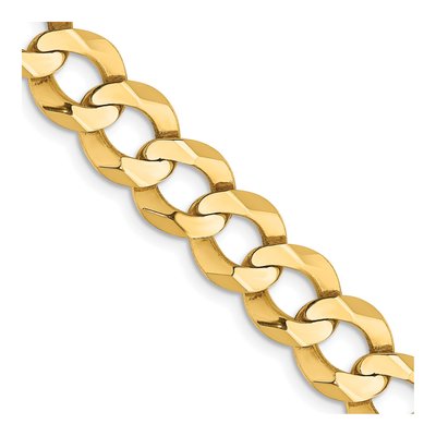 14K Yellow Gold 9.4mm Flat Cuban Chain