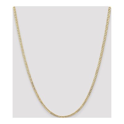 14K Yellow Gold 3mm Open Concave Curb Chain – view 5