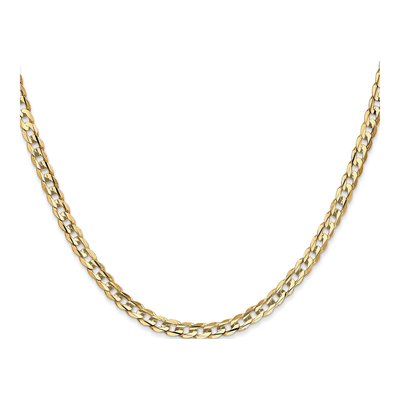 14K Yellow Gold 3.8mm Open Concave Curb Chain – view 2
