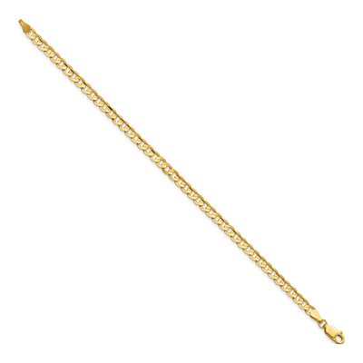14K Yellow Gold 3.8mm Open Concave Curb Chain Bracelet – view 2