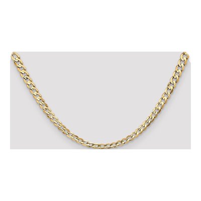 14K Yellow Gold 16 Inch 4.5mm Open Concave Curb With Lobster Clasp Chain – view 4