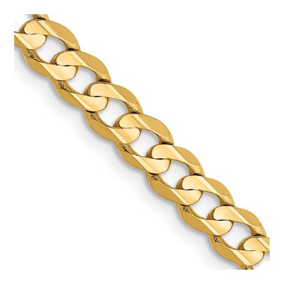 14K Yellow Gold 4.5mm Open Concave Curb Chain