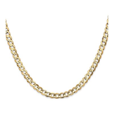 14K Yellow Gold 4.5mm Open Concave Curb Chain – view 2