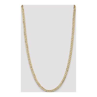 14K Yellow Gold 4.5mm Open Concave Curb Chain – view 4