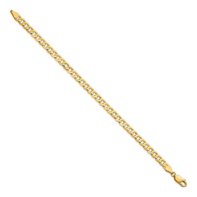 14K Yellow Gold 4.5mm Concave Open Curb Chain Bracelet – view 2