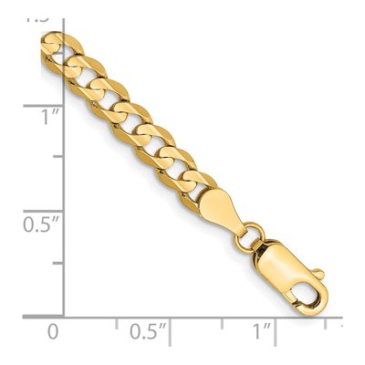14K Yellow Gold 4.5mm Concave Open Curb Chain Bracelet – view 3