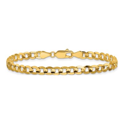 14K Yellow Gold 4.5mm Concave Open Curb Chain Bracelet – view 4