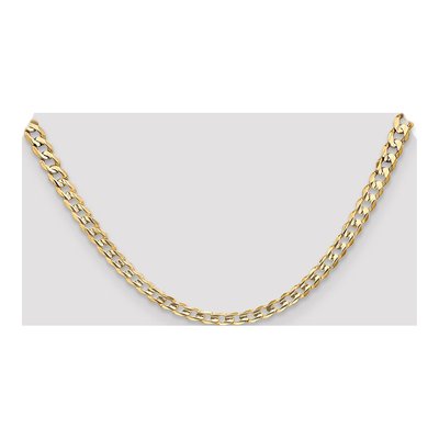 14K Yellow Gold 5.25mm Open Concave Curb Chain – view 4