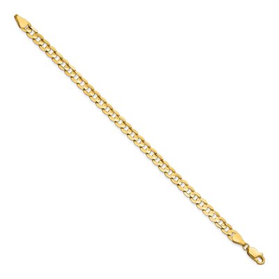 14K Yellow Gold 5.25mm Open Concave Curb Chain Bracelet – view 2