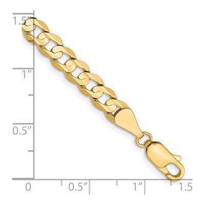 14K Yellow Gold 5.25mm Open Concave Curb Chain Bracelet – view 3