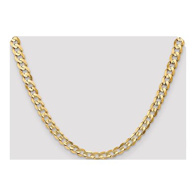 14K Yellow Gold 6.75mm Open Concave Curb Chain – view 4