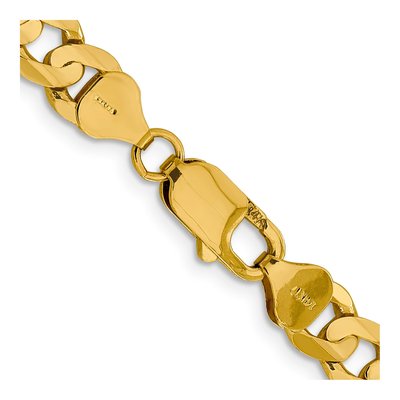 14K Yellow Gold 7.5mm Open Concave Curb Chain – view 4