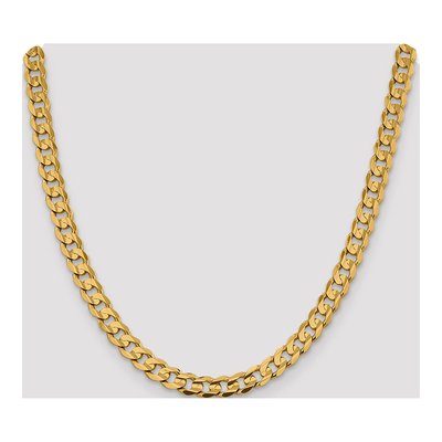 14K Yellow Gold 7.5mm Open Concave Curb Chain – view 5