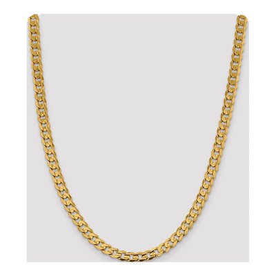 14K Yellow Gold 7.5mm Open Concave Curb Chain – view 4